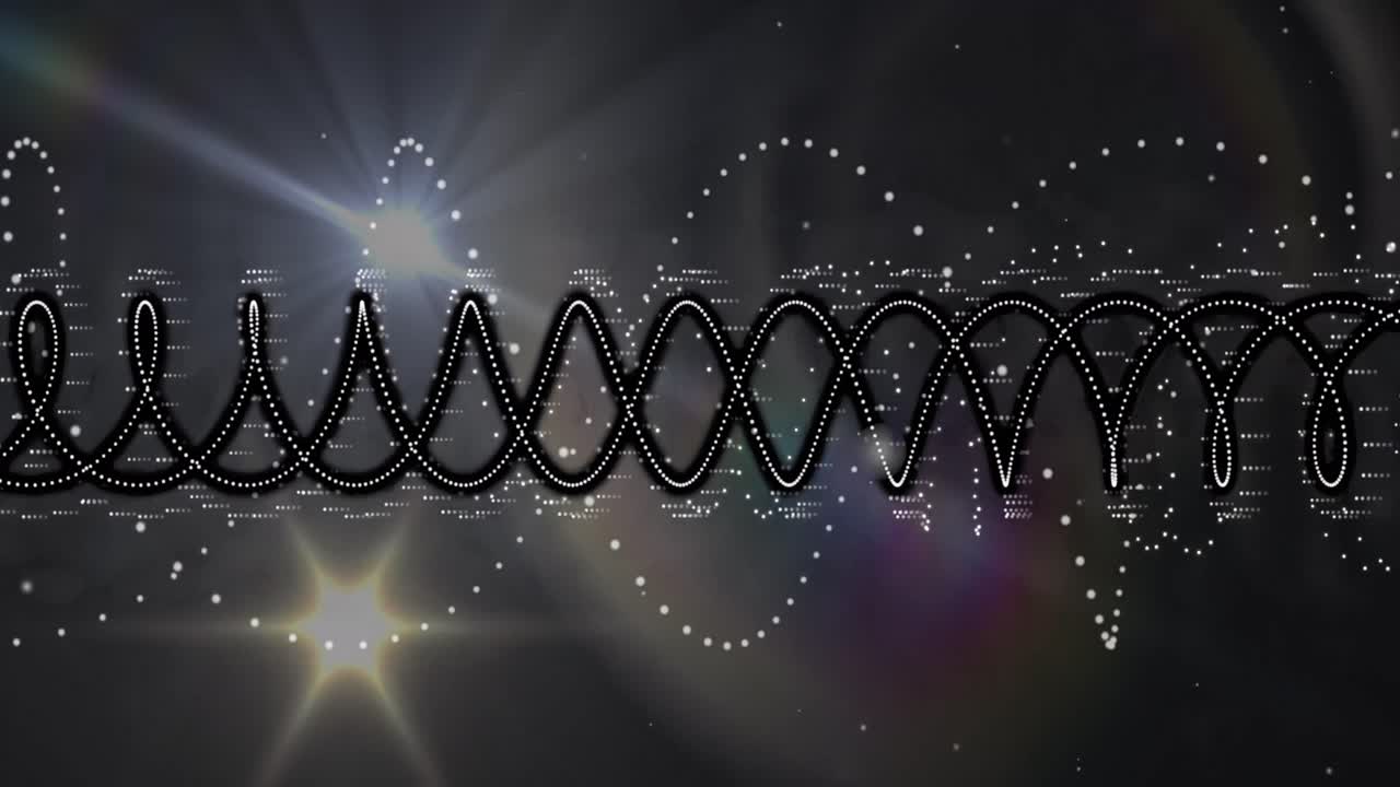 블랙 배경 위의 연결 및 데이터 처리의 애니메이션