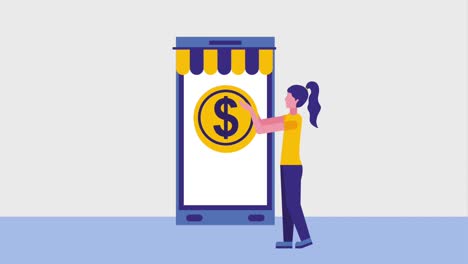 animación de compras en línea
