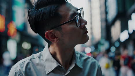 man in city portrait