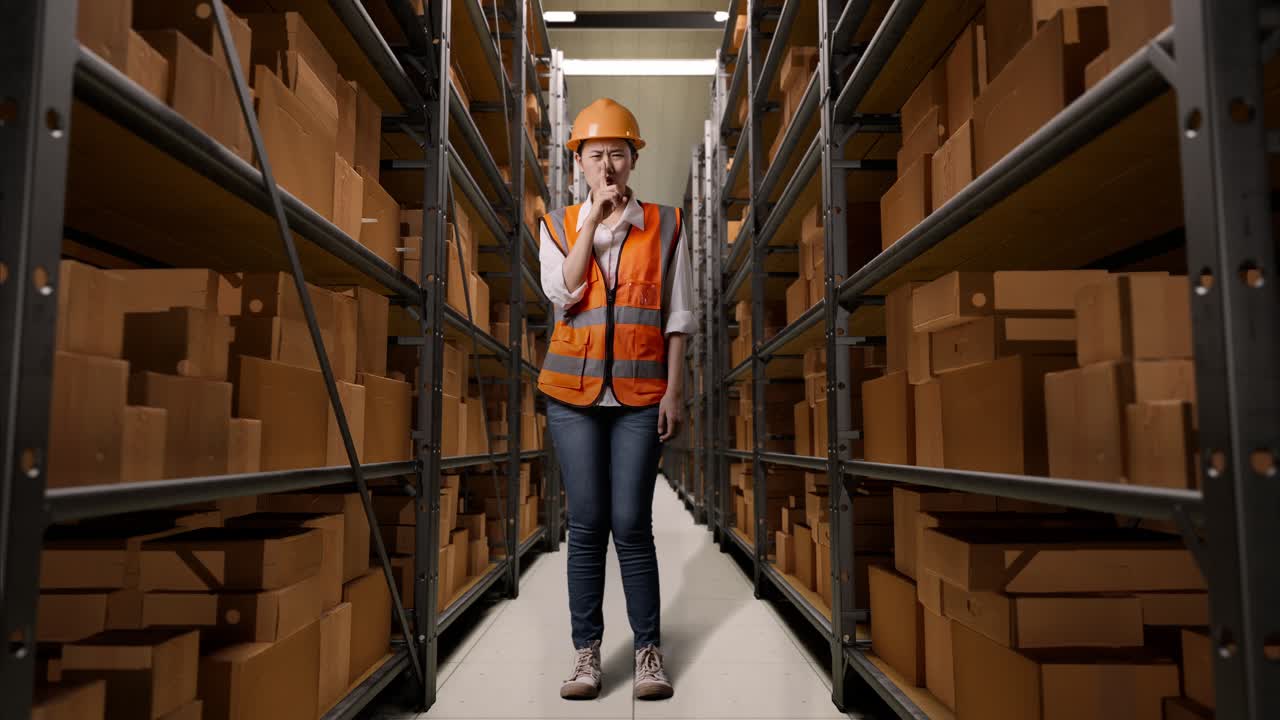 trabajador de almacén en el área de almacenamiento