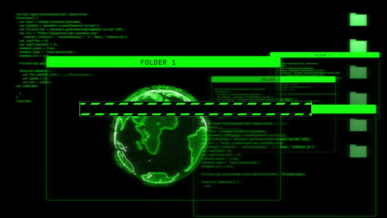 Access granted green message on screen system login Animation.