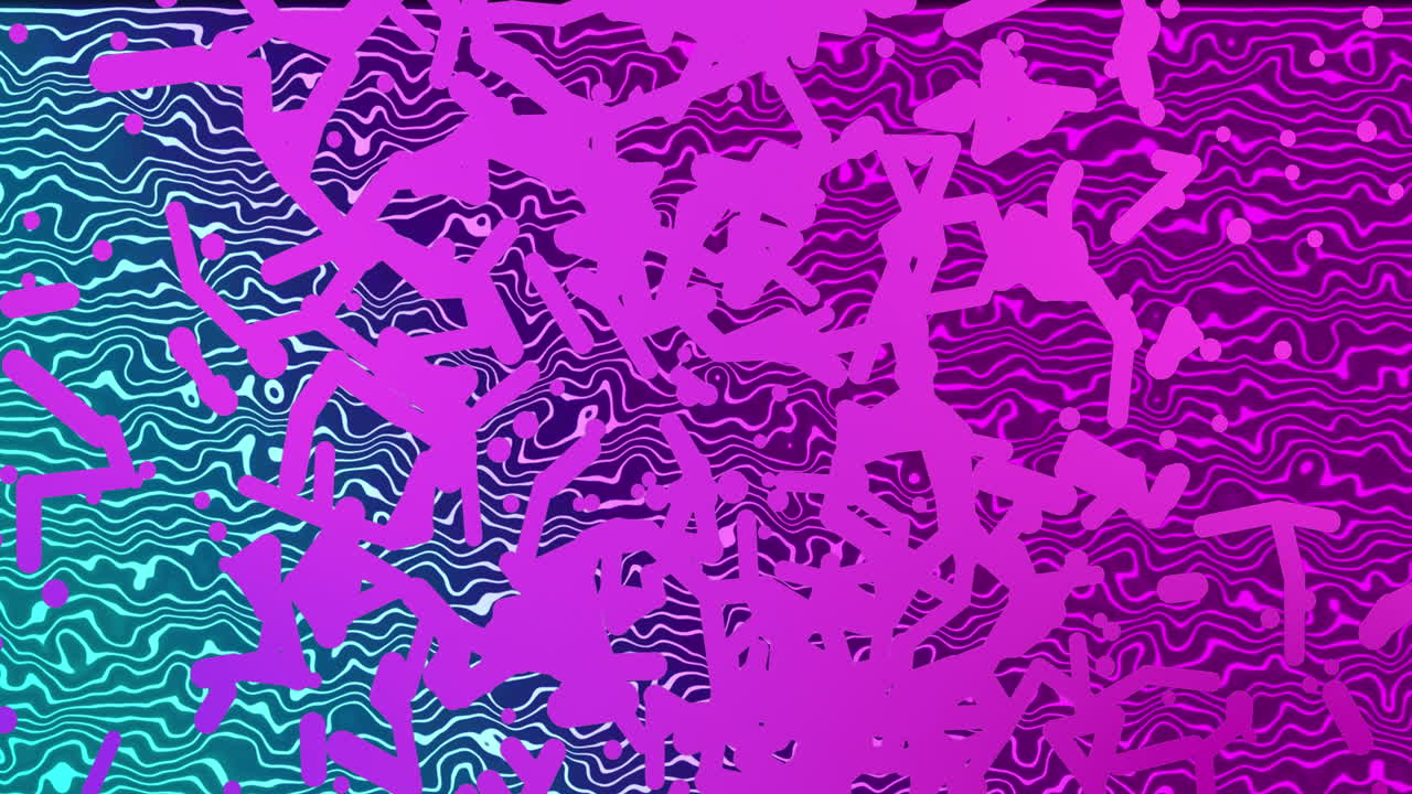 animación de formas sobre un fondo azul y rosa en movimiento