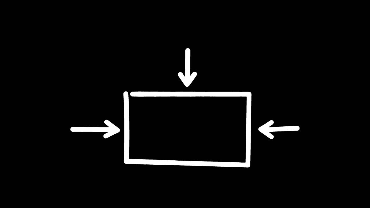 Animated Square Outline with Arrows Representing Compression