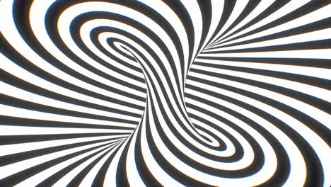 twisted black white hypnotic optical illusion psychedelic stripes - 4k seamless loop motion background animation