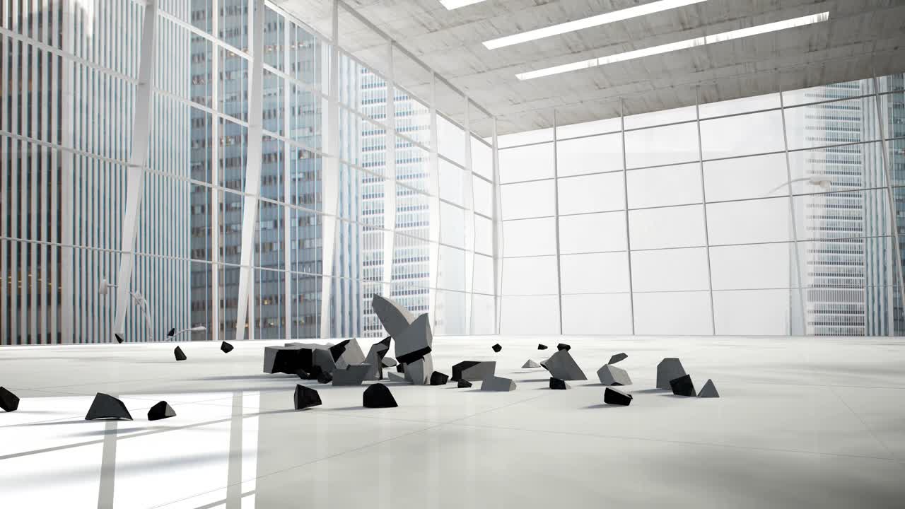 Euro sign falling in office