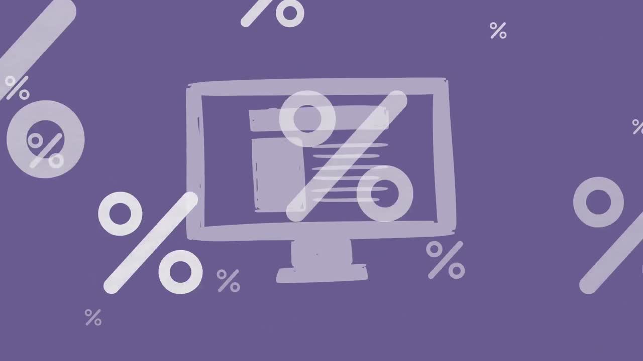 animación de los iconos de porcentaje en la computadora