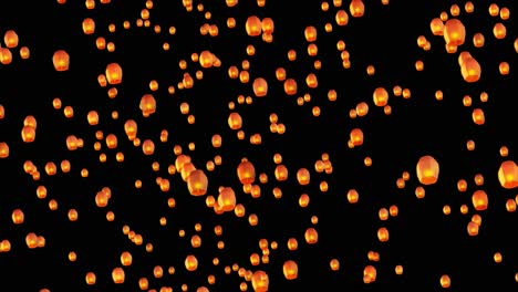 sky lanterns in the night sky