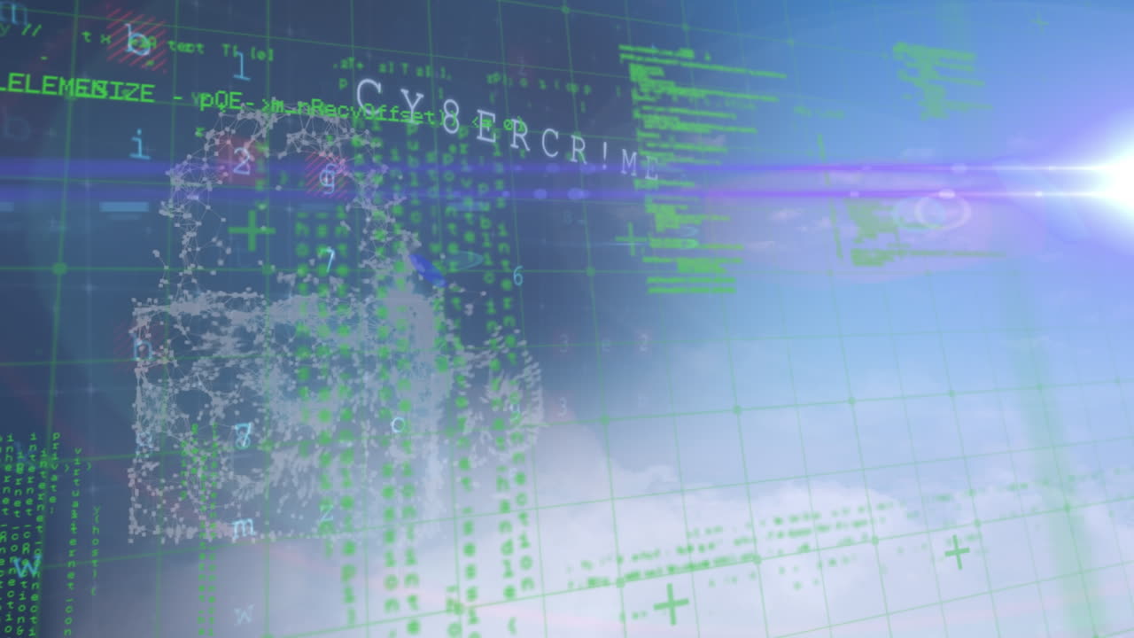 Animazione di lucchetto su elaborazione dati