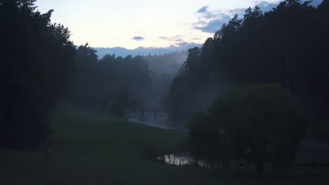 Foggy-Evening-Nature-in-Green-Summer-Scenic-Countryside