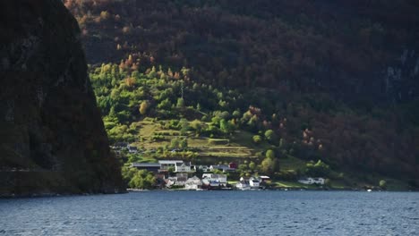 view from the surface of the sea in sognefjord