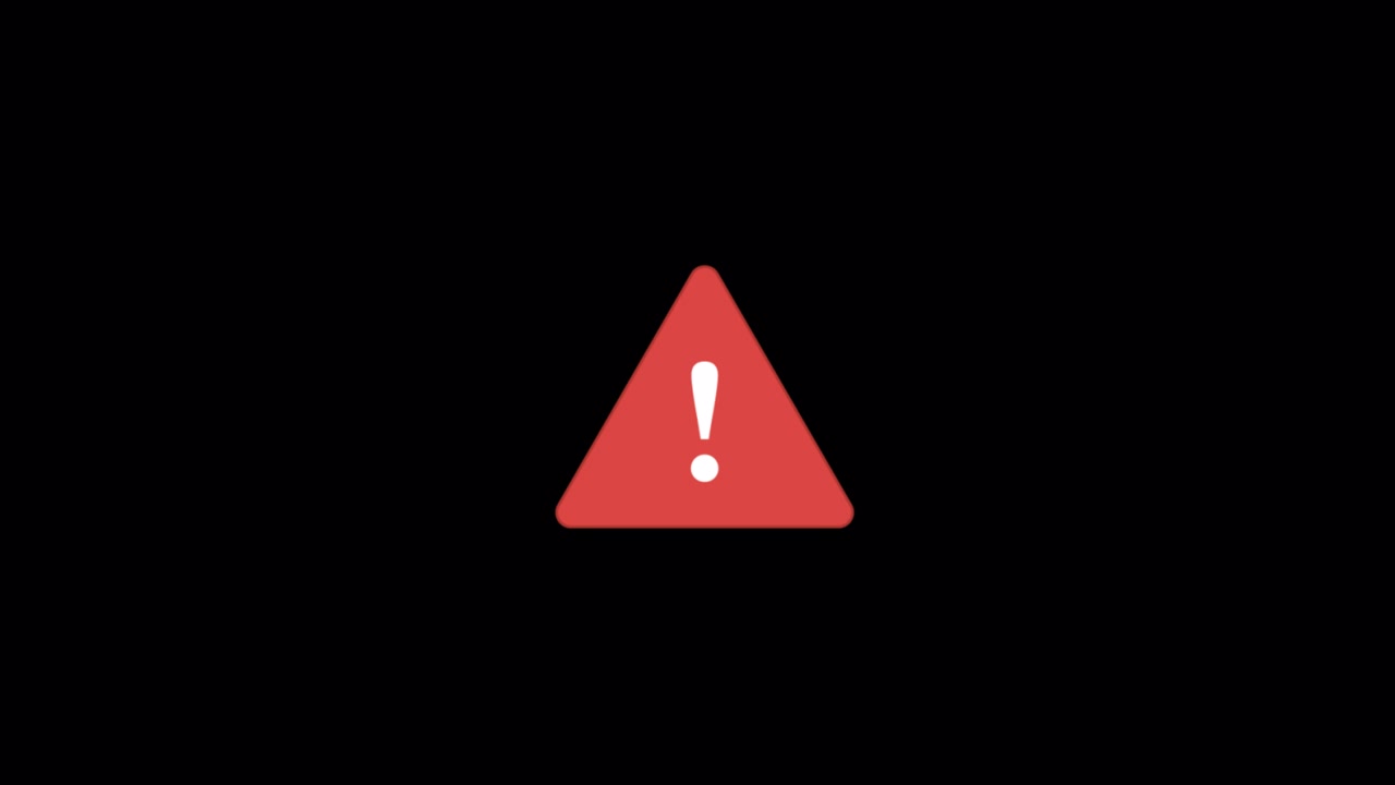 Animated Red Warning Triangle with Exclamation Mark
