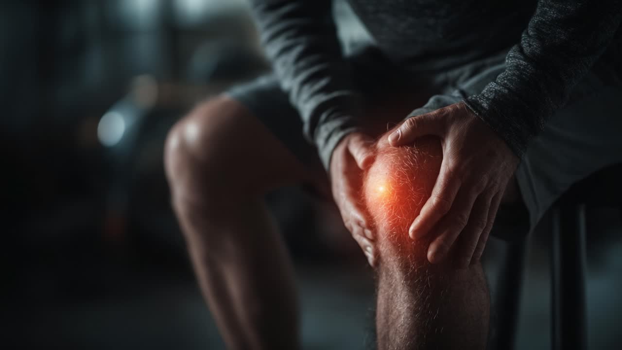 Highlighting the Intensity of Discomfort: A Close-up View of a Person Gripping Their Knee in Pain, Emphasizing the Urgency of Addressing Joint Issues and Injury Recovery