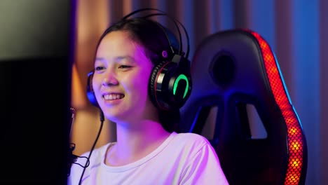 happy teenager gamer streaming