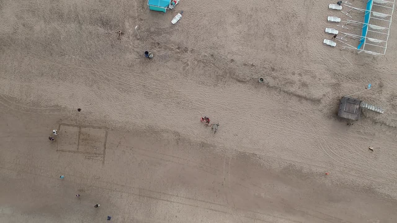 해변의 항공 영상