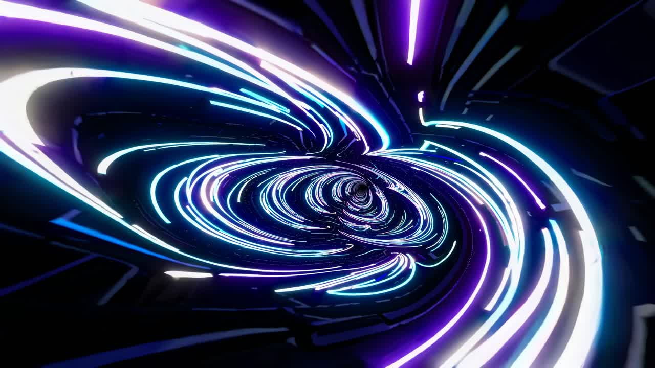 Neon Glowing Tunnel Vortex