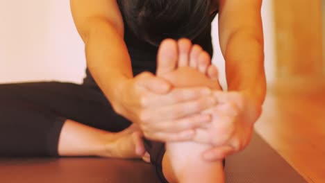 woman performing stretching exercise