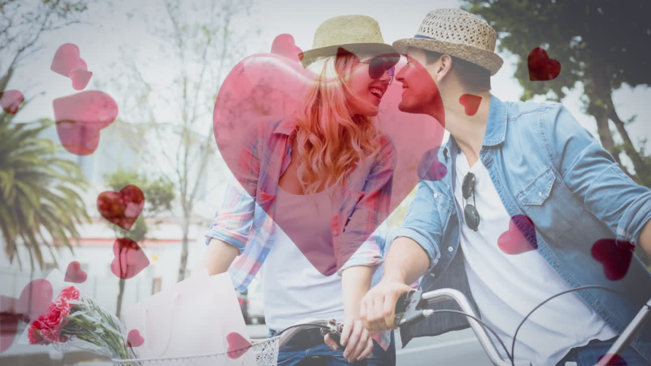 로맨틱 커플의 디지털 복합 비디오 4k