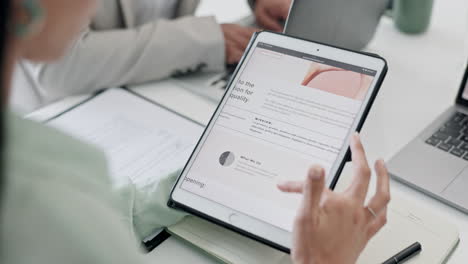 Social-media,-hands-hands-of-woman-on-tablet