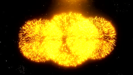 Islamic New YearText Wish On Firework Display Explosion Particles.