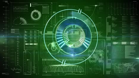Animation of scan scope over digital interface on dark background