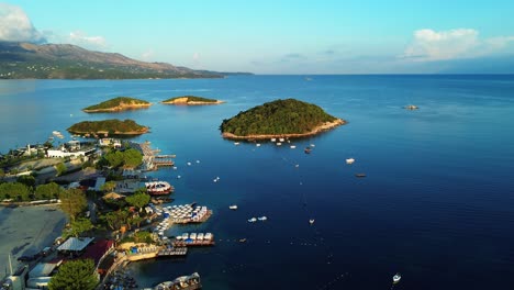 aerial view of beautiful island in the ocean