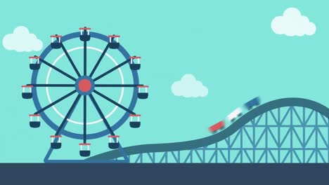 Ferris-wheel-and-a-roller-coaster