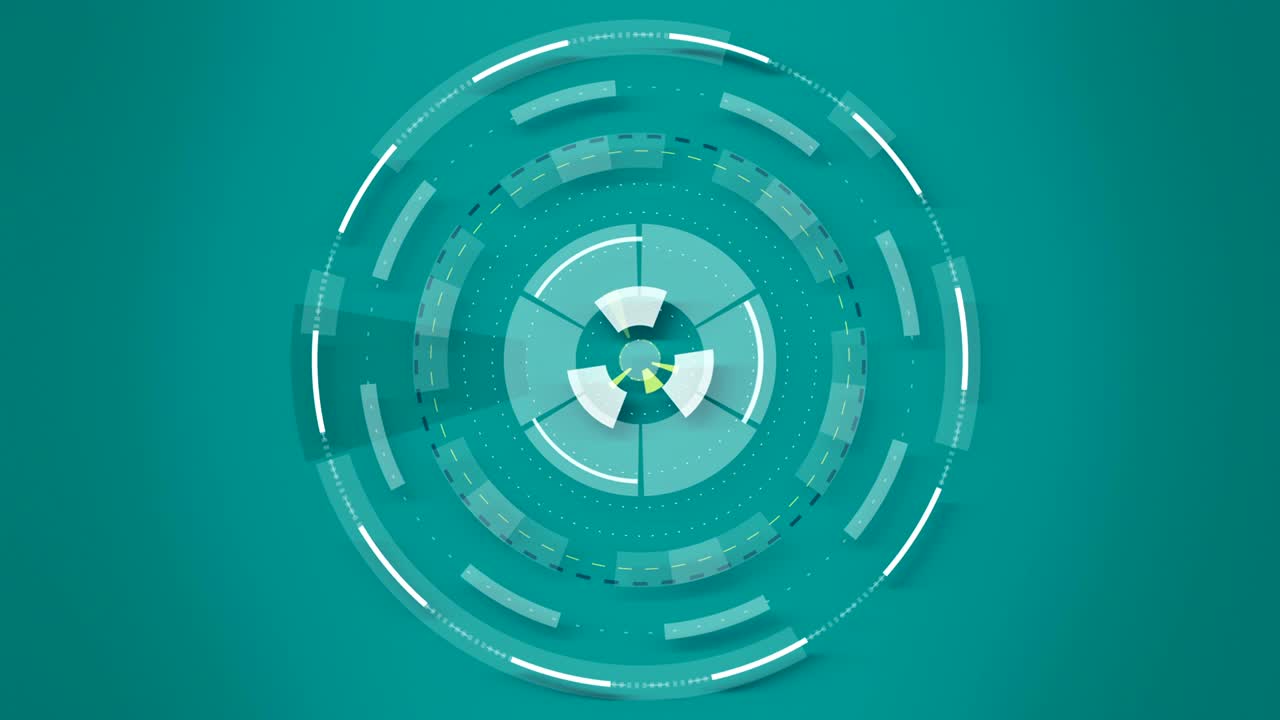 파란색 추상적인 둥근 애니메이션, 하이테크 배경과 원, 미래의 sf 후드 효과.