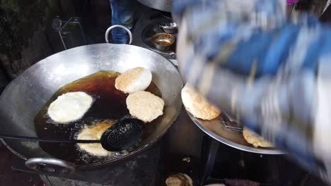 slow-motion of north indian subcontinent popular street food shot by handheld gimbal in 4k