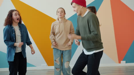 group of young people dancing
