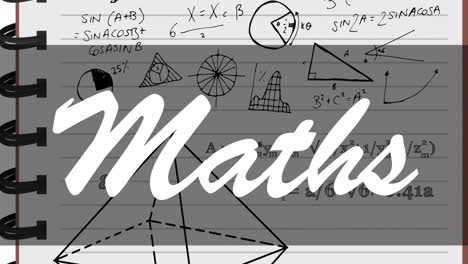 Animation-Von-Mathematiktext-über-Mathematische-Gleichungen-Im-Schulheft