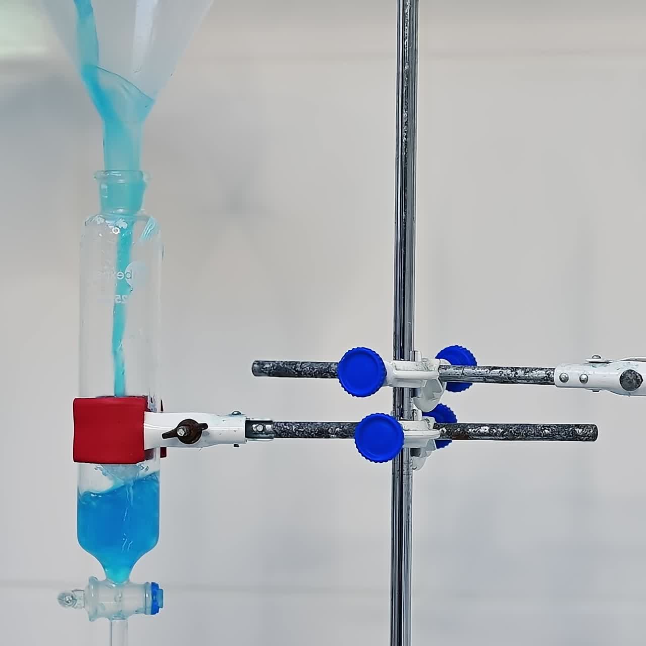 Special chemical for making diapers. A special chemical is poured into jar a to create diapers