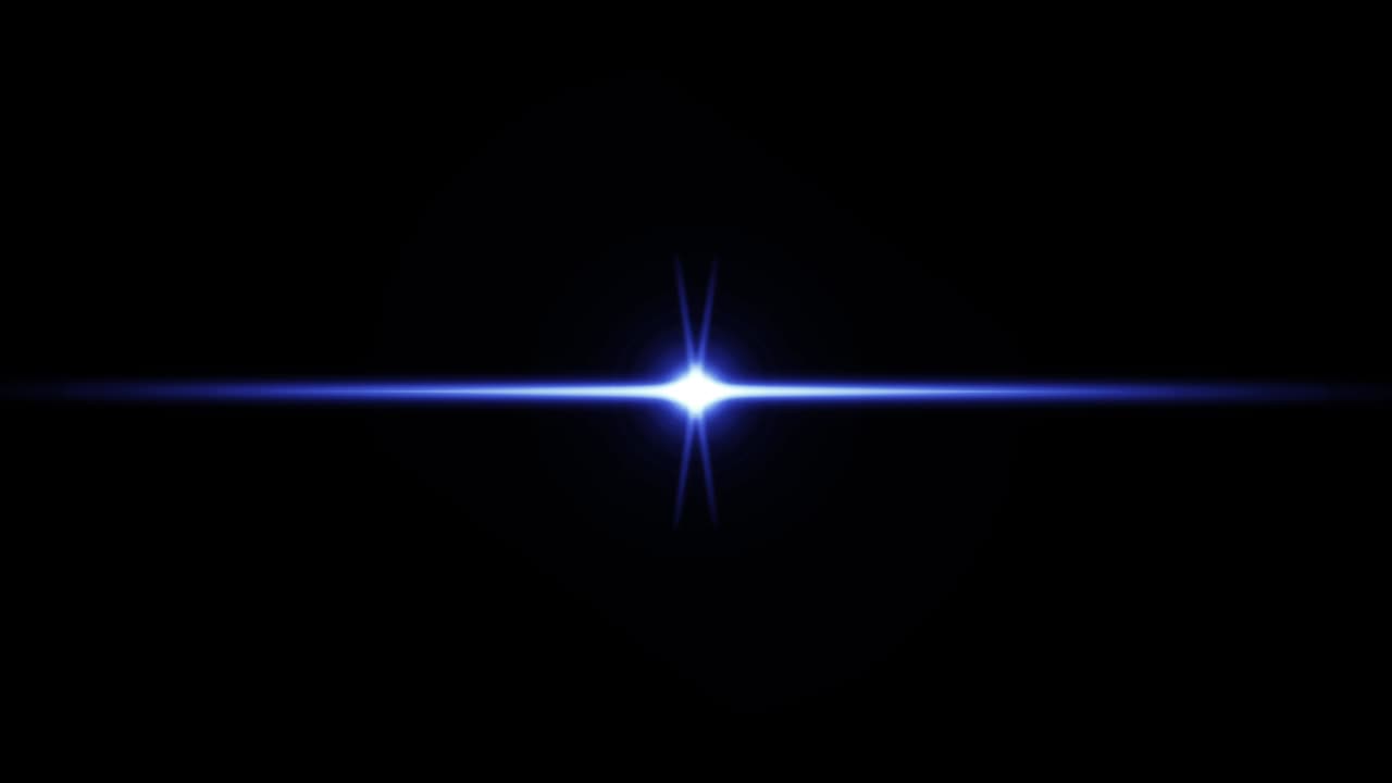 Seamless loop center star blue spot lights optical lens flares shiny animation art background. 4K Shimmering lighting lamp rays effect for overlay title video footage.