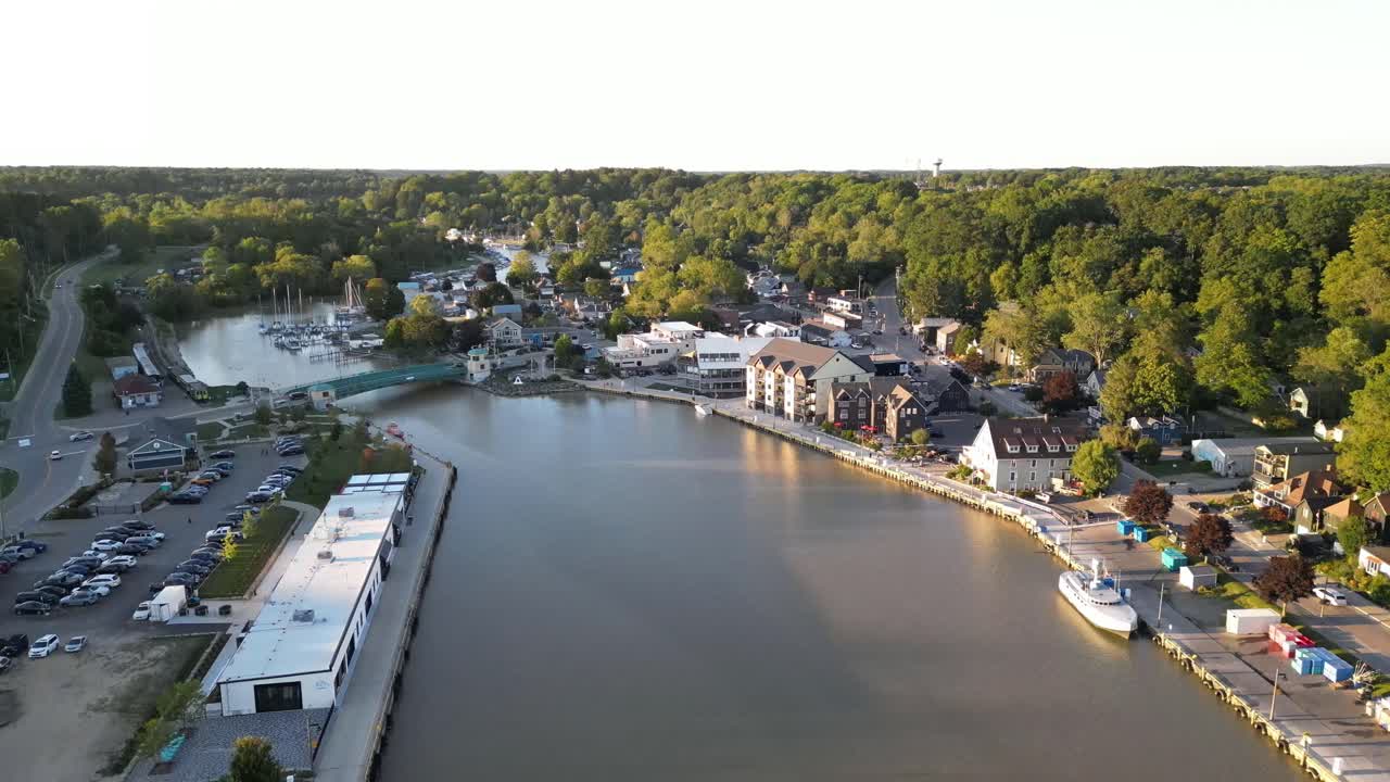 Up to down shot of the town in Port Stanley, Ontario, Canada