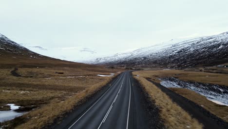 drone shots of one of the fjords of east iceland