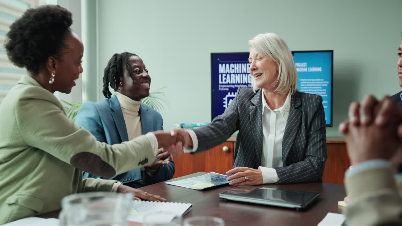 Successful Business Meeting and Handshake