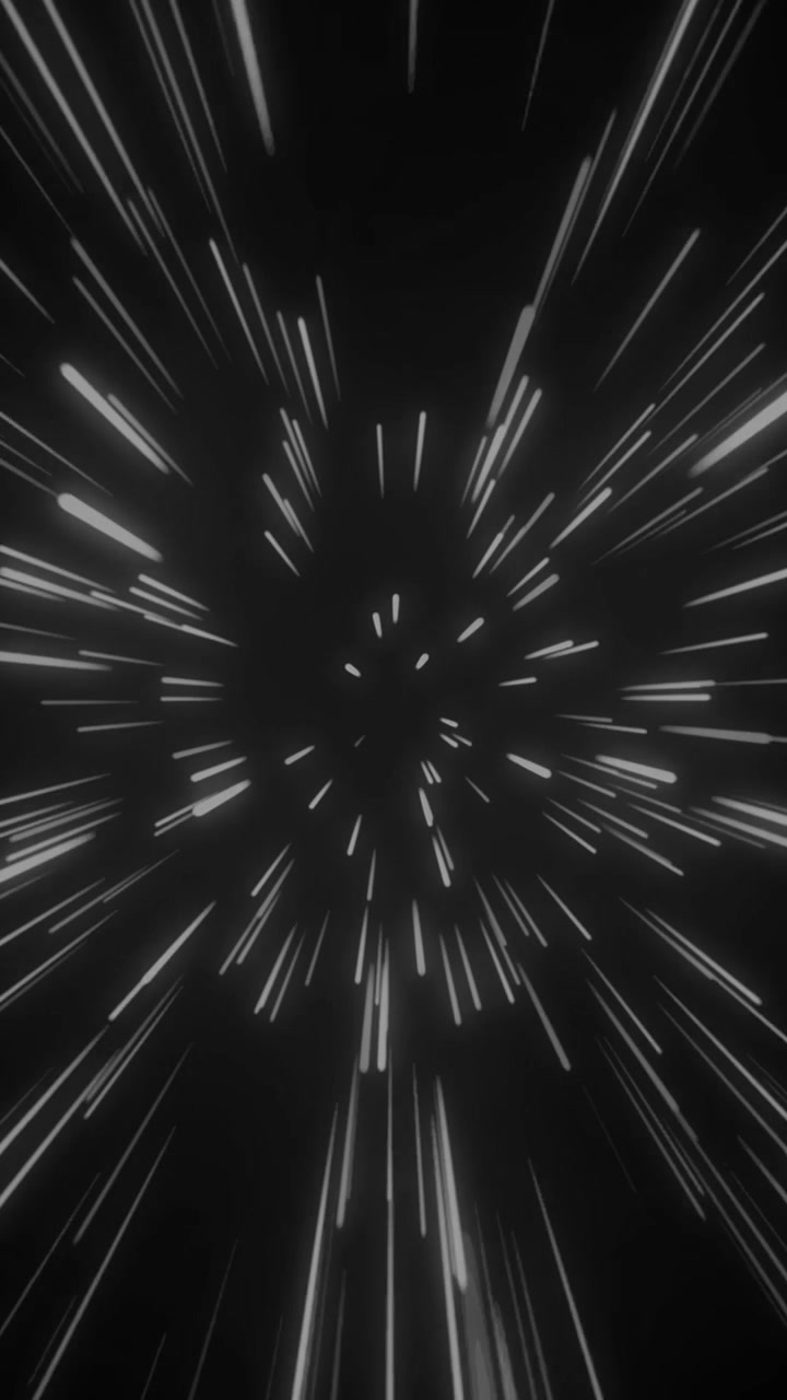 Abstract Hyperspace Warp Speed Effect with Glowing Light Streaks