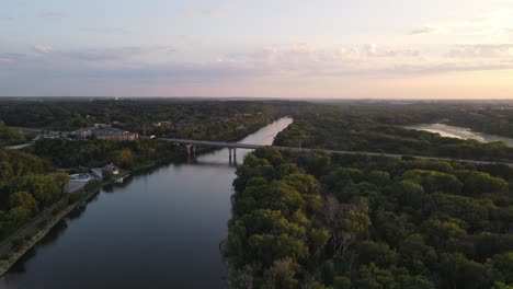 Drone-Shot-of-35E-Bridge-over-Mississippi-River-in-St