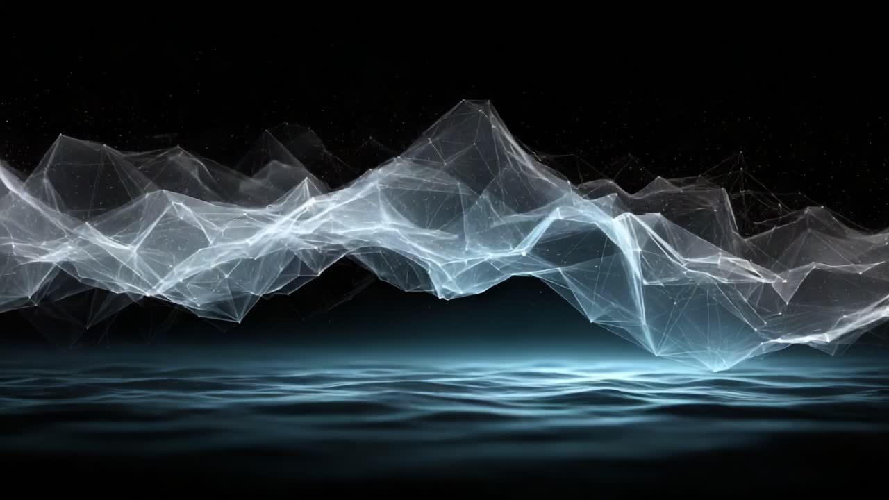 Una straordinaria rappresentazione visiva di onde digitali e motivi luminosi: esplora le profondità dell'arte astratta e della tecnologia che si intersecano con il movimento fluido
