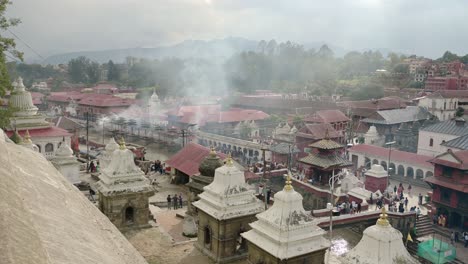 kathmandu pashupatinath temple in nepal, hindu religious site for cremation ceremony and funerals in hinudism, a famous popular tourist site in kathmandu