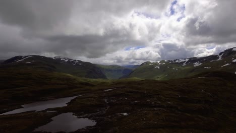 aerial of a mountain pass in norway