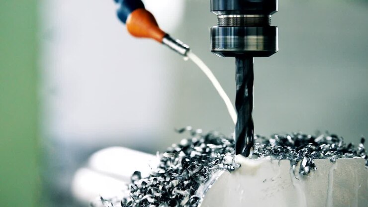 Finishing metal working on high precision grinding machine in workshop