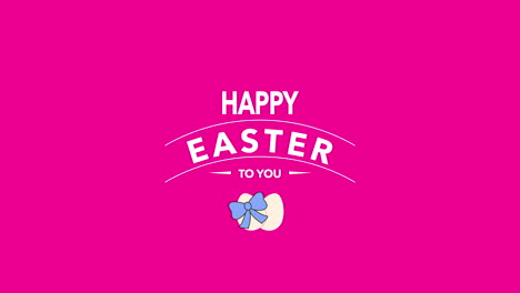 Happy-Easter-text-and-eggs-on-pink-background