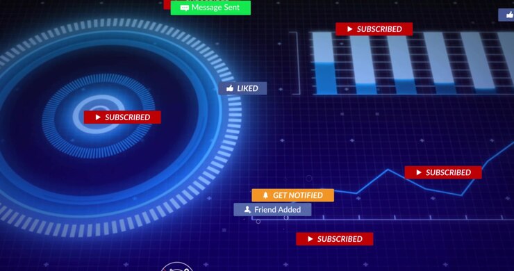 HUD brightening, cursor hovering, line drawing, badges animating and fading, showing engagement