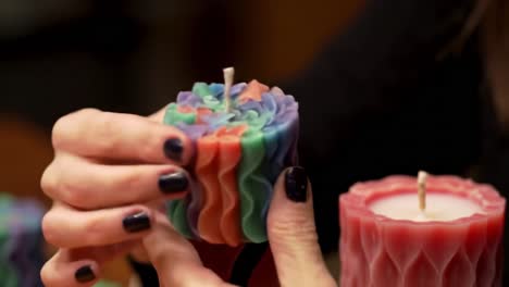 crafting artistry: a step-by-step journey into the colorful world of homemade candles with intricate designs and unique textures to brighten any space