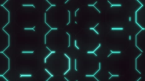 futuristic neon green hexagons in rows on black gradient