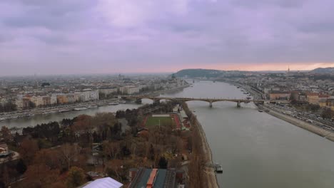 aerial panoramic view of budapest, hungary