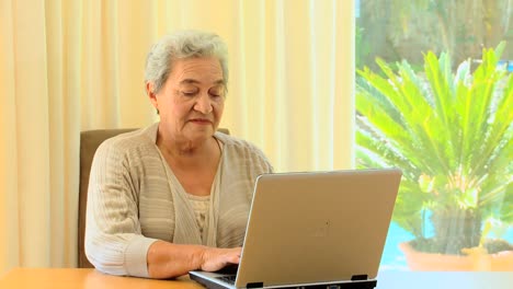 mature woman using a laptop