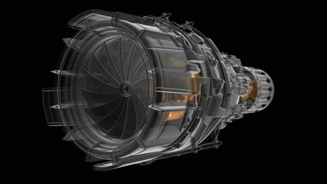 Drehen-Sie-Die-Turbine-Eines-Strahltriebwerks