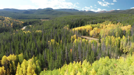 northern colorado drone footage of fall colors in the mountains