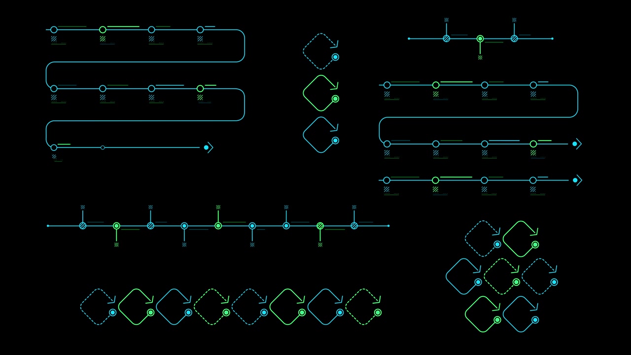 Collection of animated infographic elements